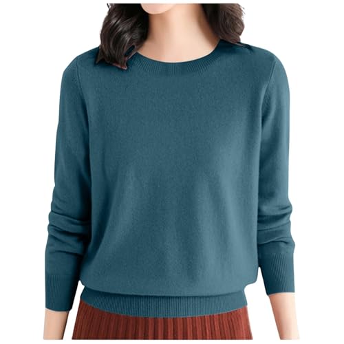 Jersey Punto Mujer,Sudadera Mujer Suelto Moda suéter Jersey Jumper Holgado Talla Grande Suéter Cuello Redondo Jersey Caliente Cuello Vuelto Tops Cálido Otoño