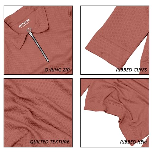 Image of Peppyzone Men's Full Sleeve Textured Polo T-Shirt with Collar | Stylish Chain Zip Tshirt for Man | Premium Polyester Lycra Stretch Fabric | Long Sleeve T Shirt for Men