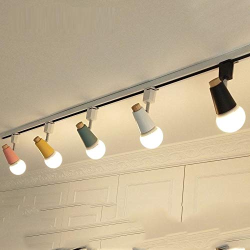 Barras De Focos 1 PCS Lámpara de pista LED Moderna Colorido 2 Way Spotlights Ajustable Spotlights Track Lighting Fixture 120V Light Bar Showroom Tienda de ropa LáMpara De Techo