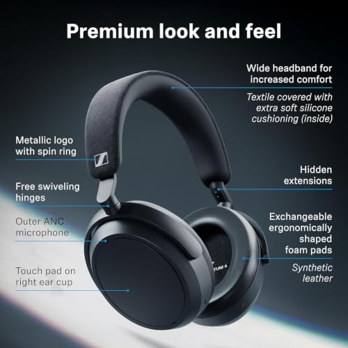 Image of II Momentum - 4 II Wireless Over-Ear Headphones, II Black II