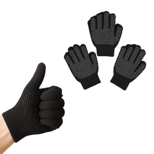 Zelda Matilda Magic Knit Kids Stretch Gloves - Winter Gloves for Kids Extra Strong Grips 3pack Black