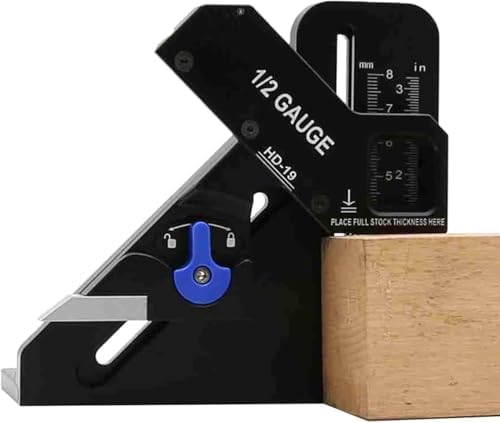 Marking Tool, Aluminum Alloy, workpiece Center Locator with a Built-in Ruler Measuring Range 75mm Precision Woodworking, Accessory for Table saws and routers.