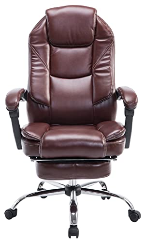 Poltrona Presidenziale E Relax Castle In Similpelle I Sedia Ergonomica Imbottita Con Poggiapiedi, Colore:bordeaux - Sedia gaming - Immagine 1