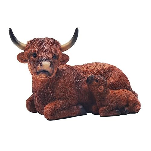 Lesser & Pavey Highland Cow with Calf Ornaments For Gift, Brown - Image 2