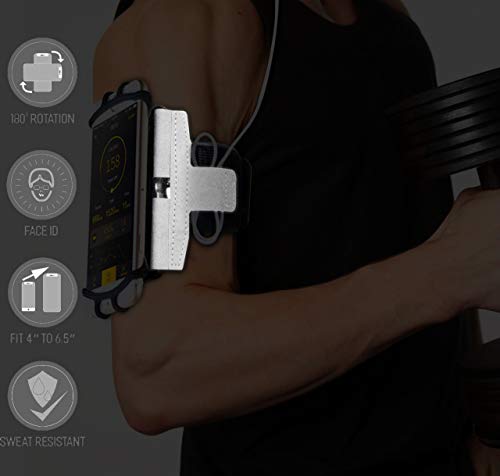 360° Rotatable Sports Running Armband For Iphone Xr, Xs Max, 8, 8 Plus, 7, 6, Samsung Galaxy A8, S9, S8, S6 Edge, Note, Lg; Cell Phone Arm Holder For Men & Women With Free Extender Strap (Reflective) #TOP5