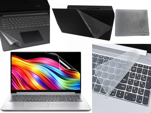Image of Anjo 5 in 1 Combo Of 15.6 Inch & 16:9 Display Aspect Ratios Laptop Screen Protector, KeySkin, Body Lamination Trackpad & Lid (Transparent) & Pad