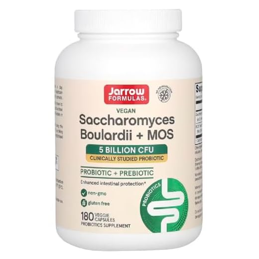 Jarrow Formulas - Saccharomyces Boulardii + MOS | Probiotische Unterstützung für die Darmgesundheit - 180 Kapseln
