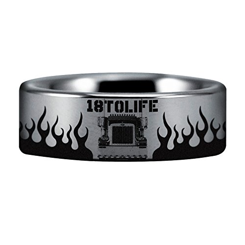 Carbure de tungstène argenté bague élégante du bureau aux activités outdoor
