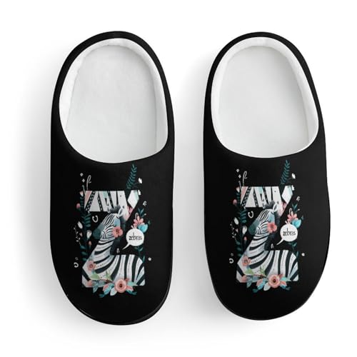 Z for Zebra Cute Cotton Slippers Anti-slip House Shoes Funny Slipper Indoor Outdoor3