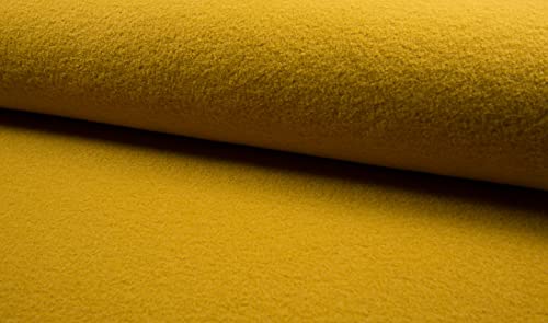 Laine bouillie ocre 145x100cm pour coudre votre manteau d'hiver chaud et cosy