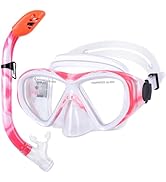 Kids Snorkel Set, Children Anti-Fog Diving Mask Swimming Goggles Dry Top Snorkel Equipment Snorke...