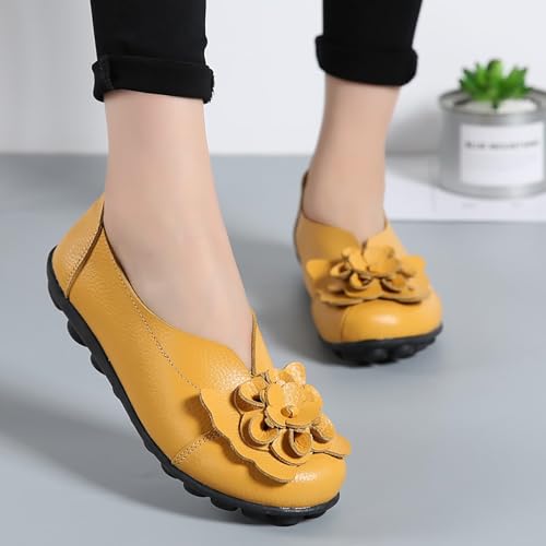 Slip on Loafers for Women Vintage Cute Bow Flower Shoes Comfortable Walking Working Driving Sandals Breathable Lightweight Shoe Travel Vacation Shoes3