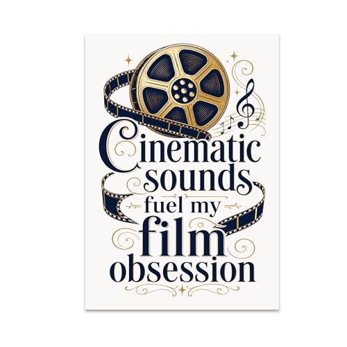 Film Scoring Enthusiast Poster Print - Cinematic Sounds Fuel My Film Obsession - 13x19 - Elegant Vintage Style