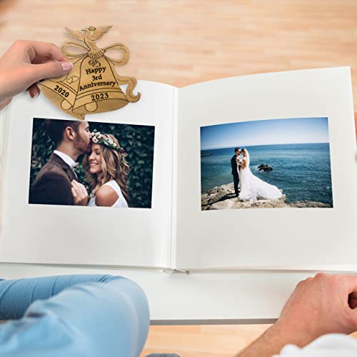 Jolette Designs 3Rd Wedding Anniversary Present For Him And Her, 3 Yr Wooden Ornament-Gift For Husband And Wife. Leather Anniv Couple-Gifts 2023 #TOP5