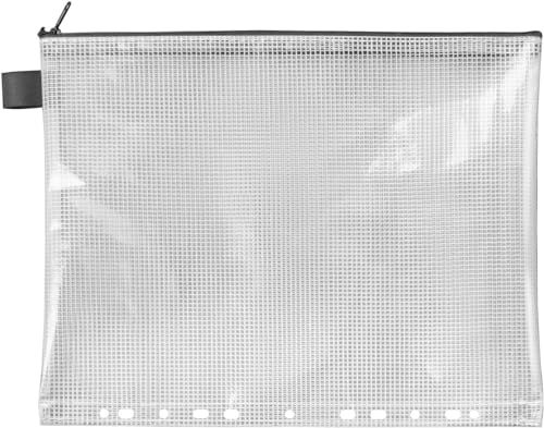 VELOFLEX 2707300 - Bolsillo A4 con cremallera, transparente, de material EVA reforzado con tejido, 1 bolsillo para documentos para archivar