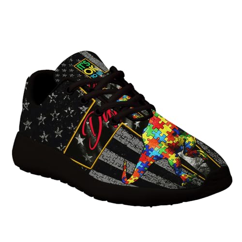 Autism Awareness Shoes for Women Men Trail Running Casual Fashion Sneakers Slip-on Tennis Shoes3