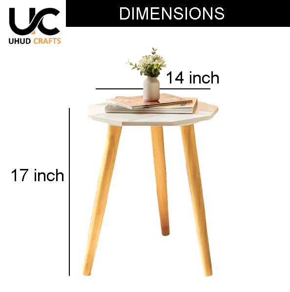 Image of UHUD CRAFTS Home Decor Multipurpose Wooden Coffee Table /Centre Table /Side Table /End Table /Tea Table for Living Room,Bedroom, Balcony & Office - White