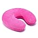 Mr.Ho Oreiller de voyag Coussin de soutien du cou U Forme Couverture en velours Doux Confortable Mousse à mémoire pour Vol Lecture de télévision (rose)