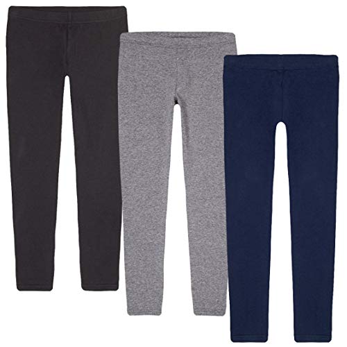 KIDIK Basic Leggings 3PACK- (X-Small, Black/Grey/Blue)