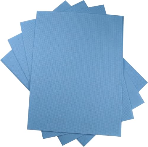 Image of KCS 4 /6 pc of 12 inch x 18 inch 30cmx45cm 18CT Counted Cotton Aida Cloth Cross Stitch Fabric (Light Blue, 4 pc)