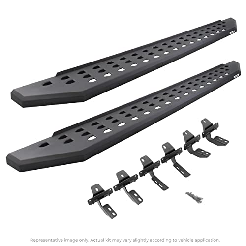 Go Rhino RB20 Running Boards & Brackets | Galvanized Steel, Textured Black | 69441687PC | Fits 2007-2021 Toyota Tundra Crew Max Pickup