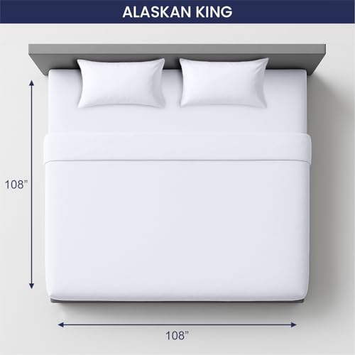 Image of SGI Bedding 108 inch W x 108 inch L 4Pc Alaskan King Sheet Set 100% Egyptian Cotton - 600 Thread Count, Fits 12 inch Deep Pocket - Soft Breathable Oversized Sheets, for Extra Large Beds - White