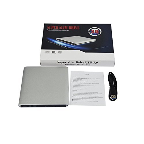 External DVD Drive USB3.0, Plug and Play Portable DVD Rewriter Burner, Slim, High Speed Data Transfer, Optical Drive CD/DVD-RW Superdrive for Laptop PC Support Windows/ Vista/7/8.1/10, Mac OSX
