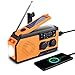 Produktbild Kurbelradio Weltempfänger Batteriebetrieben Notfall Ausrüstung, 5000mAh Tragbare Solar Kurbelradio Notfall Weltempfänger mit Handyladefunktion AM FM mit Taschenlampe, Leselampen, SOS-Alarm, Wandern