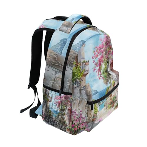 Bookbag for Boys, Romantic Italian Alleyway Travel Bag, Kids Back to School Supplies, Ideal for Ages 6–142