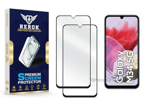 Image of Gorilla Tempered Glass Screen Protector Compatible with Samsung Galaxy M34 5G [Pack of 2] | Edge-to-Edge, Bubble-Free, Case Friendly, Easy Installation Kit
