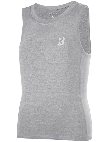 Roadbox Boys Compression Tank Tops, Tagless Soft Athletic Undershirts, Quick Dry Base Layer Shirt for Kids Youth