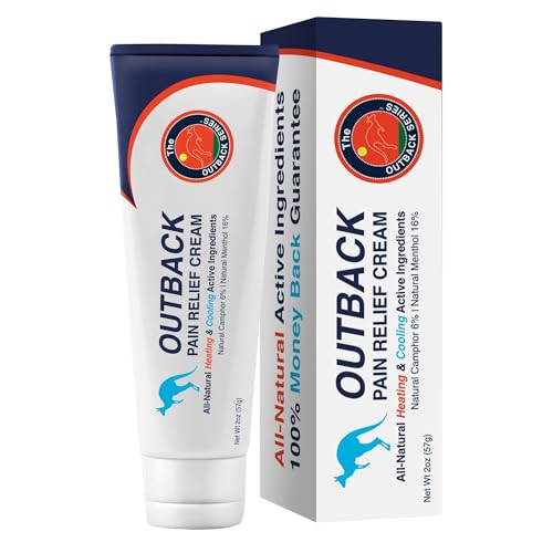 The Outback Series Pain Relief Cream Natural Heating & Cooling: Camphor 6% & Menthol 16% - Fast Acting Instant Relief for Arthritis Backache Strains Sore Muscles and Joint Pain - 60mL (2 oz)