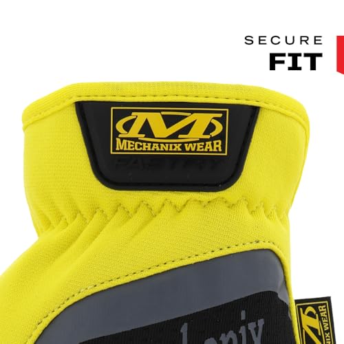 Image of Mechanix Wear: FastFit Work Glove with Elastic Cuff for Secure Fit, Performance Gloves for Multi-Purpose Use, Touchscreen Capable Safety Gloves for Men (Yellow, X-Large)