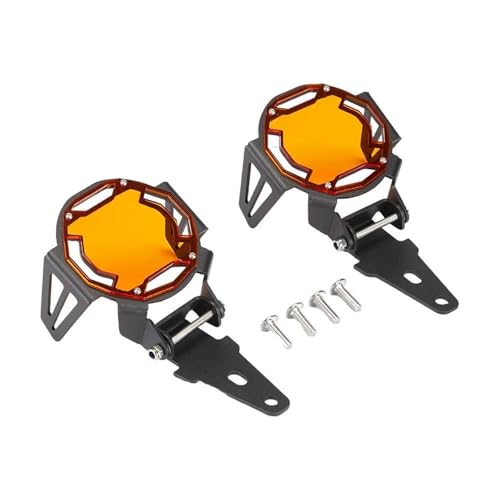 VQLDPX Verbessertes Umklappbarer Nebelscheinwerfer-Schutzgitter Für Motorräder, Für BMW R1200GS F800GS R1250GS F850GS F750GS G310GS G310R, Kühlergrillschutz Teil(Orange)