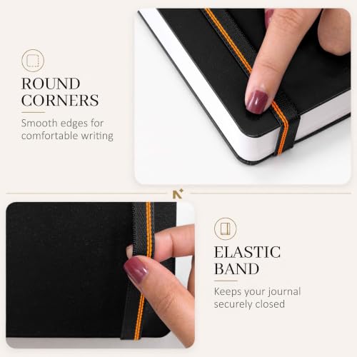 Image of NEORAH -B5 RULED | 368 Pages - 110 Gsm | PAGE A DAY JOURNAL (25x17.5 cm)-Hardcover RULED Notebook |Back Pocket |3 Silk Book Mark - Completely HANDMADE for Journaling,writing- BLACK