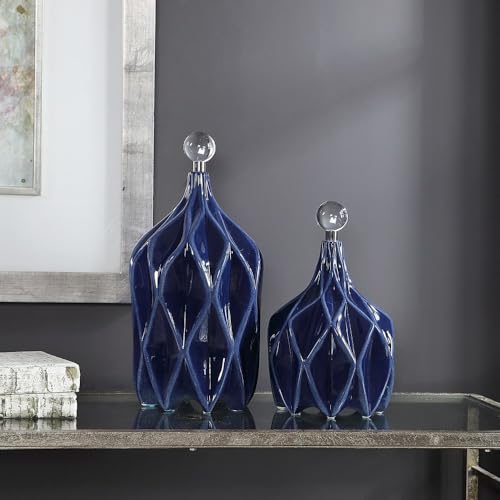 Uttermost Klara - 17 inch Bottle (Set of 2) - 8 inches wide by 8 inches deep