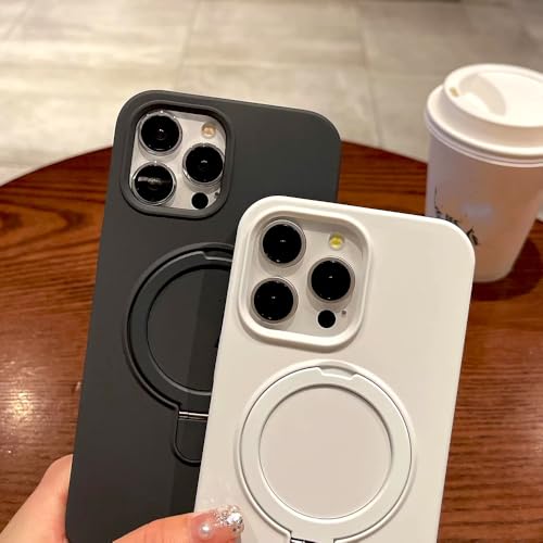 Coque silicone liquide iPhone 15 noir support charge sans fil