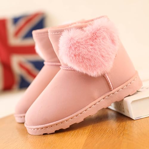 WUIWUIYU Girls' Snow Boots Warm Fur Lined Winter Short Ankle Booties3