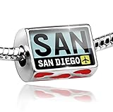 NEONBLOND Bead with Hearts Airport Code SAN/San Diego Country: United States - Charm Fi