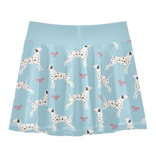 Girls Skorts High Waist Athletic Skirts with Shorts Dalmatian Ribbon Stretchy Teens Performance Tennis3