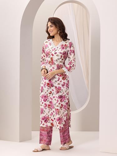 Image of Gerua By Libas Printed Silk Blend Straight Kurta With Palazzo | daily wear suit