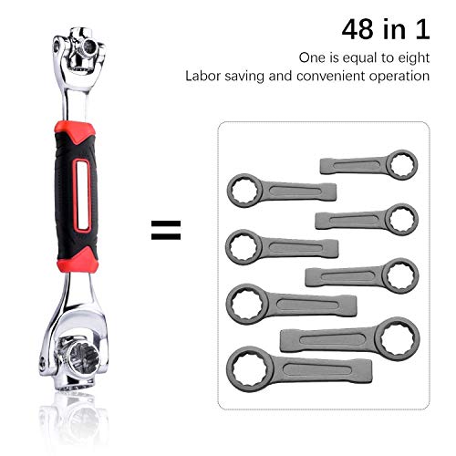 Image of 48-in-1 Universal Socket Wrench Tool | 360 Rotating Multi-Head Spanner | Multi-Function Wrench for Spline, Torx & Standard Bolts | Heavy-Duty Repair Tool for Car, Bike & Home Use | 360 Rotating Multi-Head Spanner, Multi-Function Wrench for Spline, Torx & Standard Bolts, Heavy-Duty Repair Tool