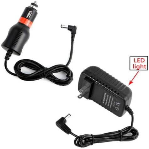 DC Car Charger + AC Wall Power Adapter for RCA DRP2091D 10" Tablet PC DVD Player