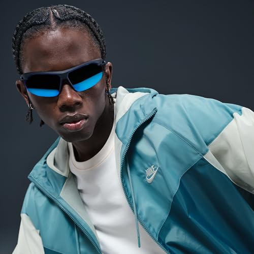 Image of Nike Sportswear Windrunner Men's Hooded Jacket (DA0001-006, Smokey Blue /Denim Turquoise /Sail /Sail) Size XX-Large Tall