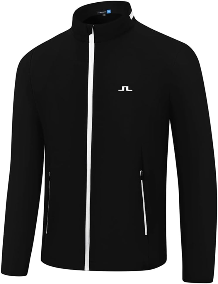 ジャージ [j.リンドバーグ-] メンズ 長袖ジャケット ゴルフウェア 春秋冬 フードなし カジュアル ジャージトップ 防風 アウト