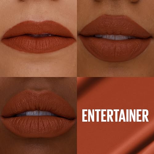 Image of MAYBELLINE Super Stay Matte Ink Liquid Lipstick Makeup, Long Lasting High Impact Color, Up to 16H Wear, Entertainer (Midtone Rusty Brown)