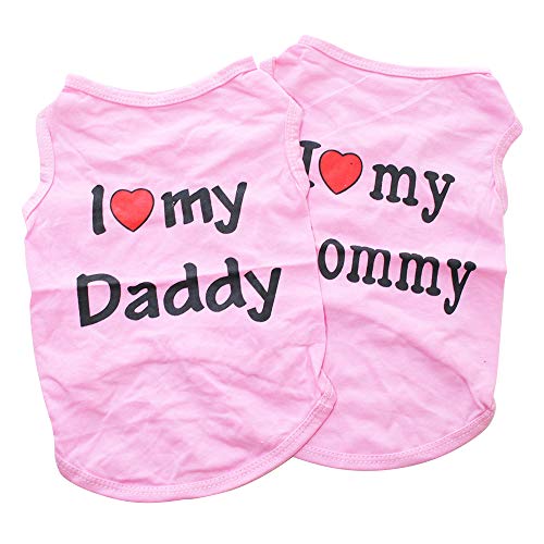 Dog Clothes for Small Dogs Boy Girl Dog Apparel & Accessories Dog Shirt Bundles for Dogs Dog Outfit T-Shirt for Cats Thunder Puppy Clothes Dog Shirts for Medium Dogs Boy 2 Pieces (Large, Pink)