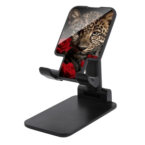 Support de téléphone pour bureau pliable léopard rose pour vos vidéos