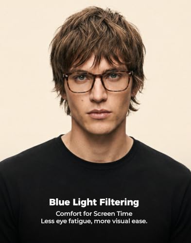 Image of TIJN Blue Light Blocking Glasses for Women Men Square Frame Nerd Eyeglasses Anti Blue Ray Computer Screen Glasses