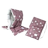 防災ずきん専用カバー付 日本製（小学生から大人まで）【デニムスター柄】 Lサイズ 防災クッション（約30×46cm）(31-400-DSC) (デニムスター柄・ピンク)